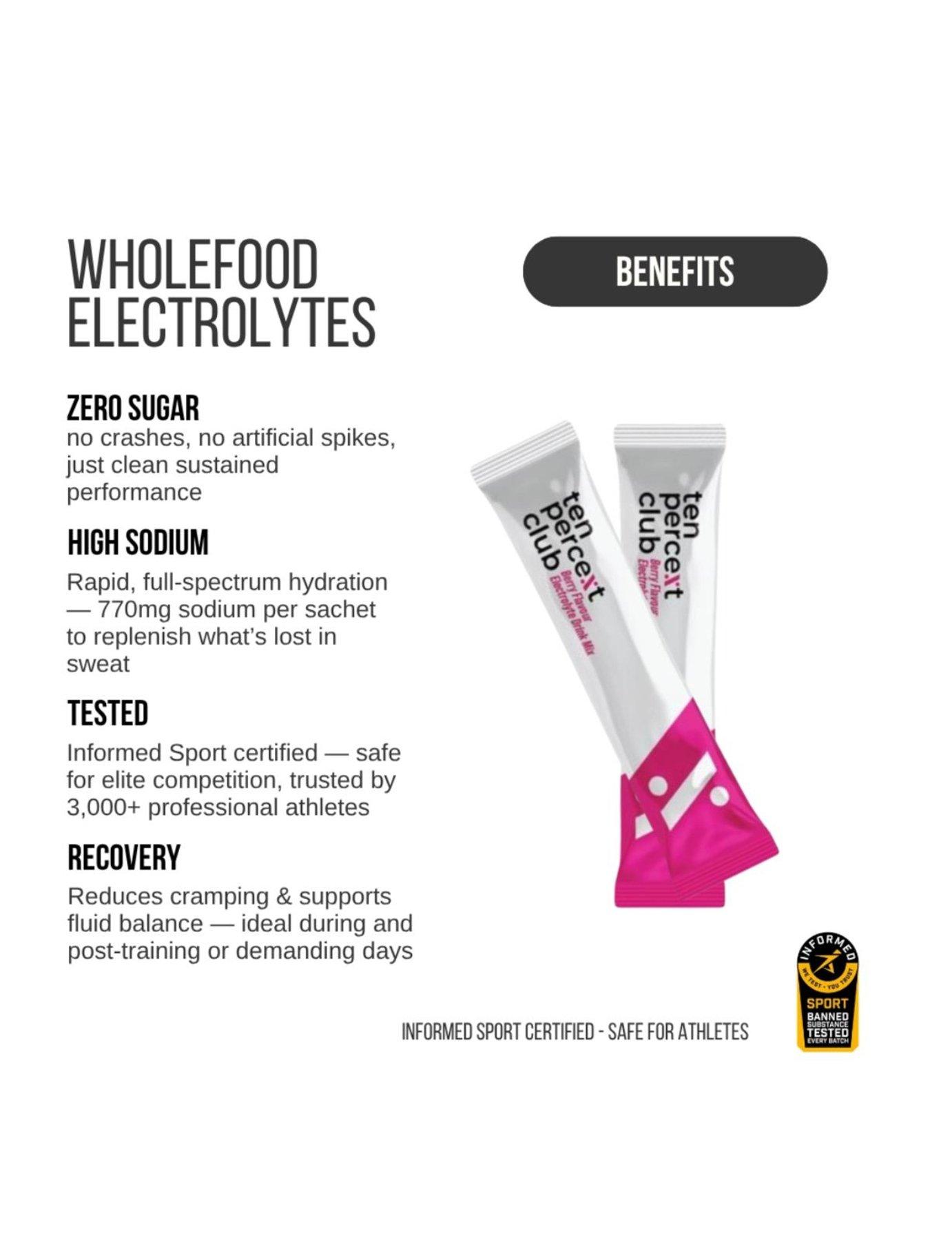 Image 2 of 5 of Ten Percent Club Electrolytes - Mixed Berry - 28 sachets