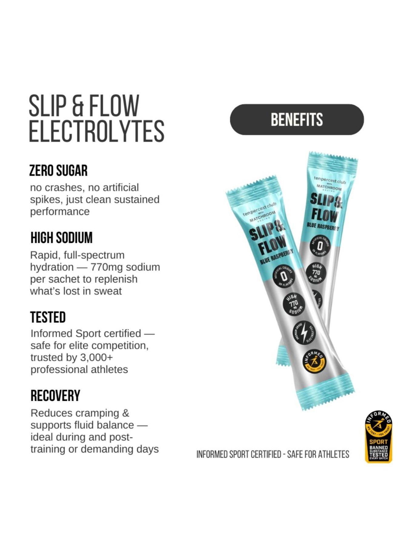 Image 2 of 4 of Ten Percent Club Slip & Flow Electrolytes - Blue Raspbery - 28 sachets