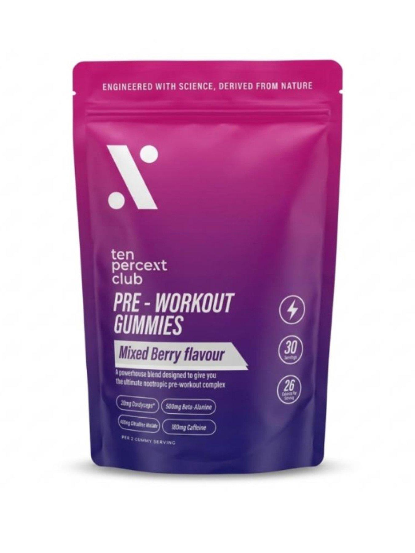 Image 1 of 4 of Ten Percent Club Pre Workout Gummies - Mixed Berry - 60 gummies