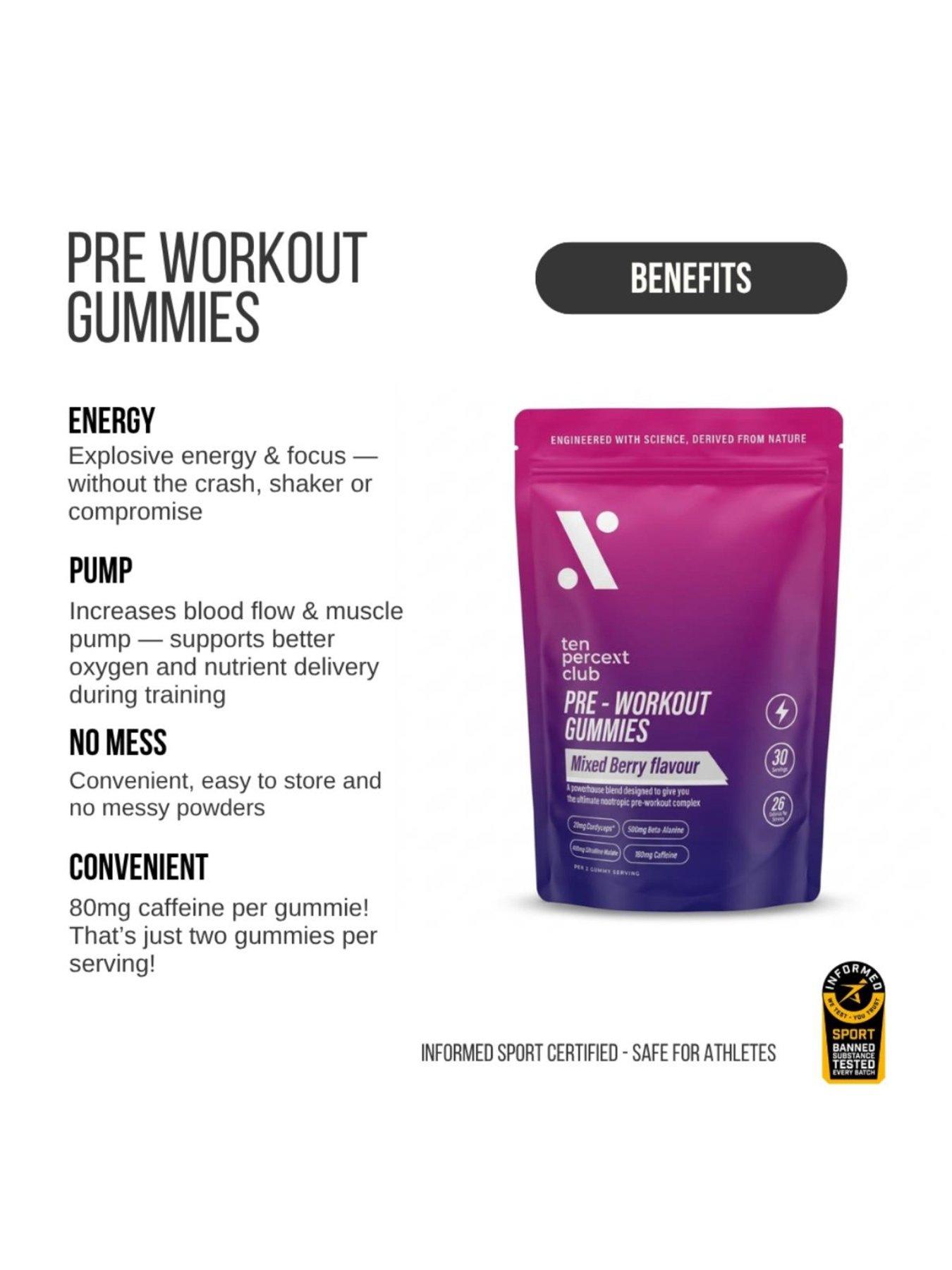Image 2 of 4 of Ten Percent Club Pre Workout Gummies - Mixed Berry - 60 gummies