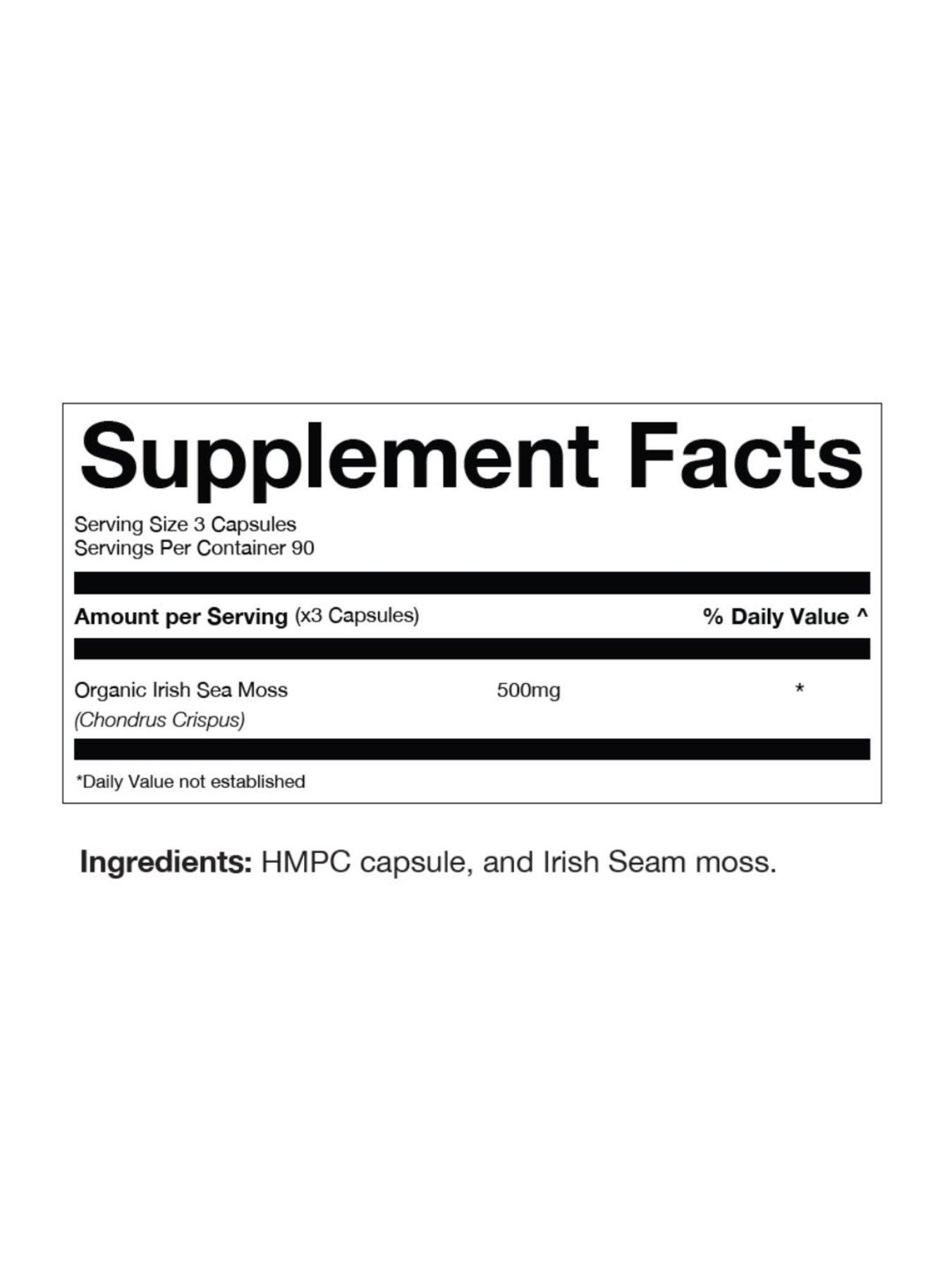 Image 6 of 6 of Ten Percent Club Irish Sea Moss - Unflavoured - 90 capsules