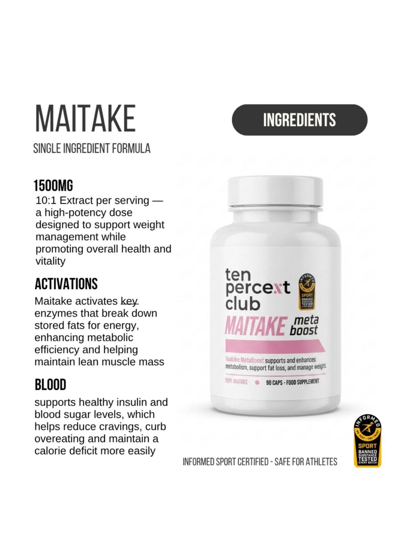 Image 2 of 5 of Ten Percent Club Maitake Metaboost - Unflavoured - 90 capsules