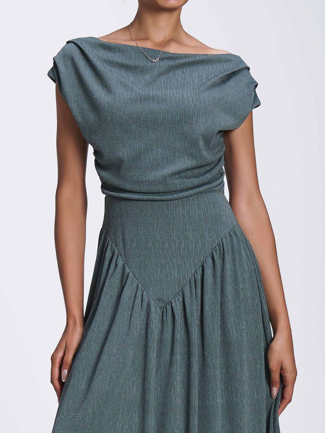 Image 4 of 6 of Jolie Moi Asymmetric Neckline Midaxi Dress