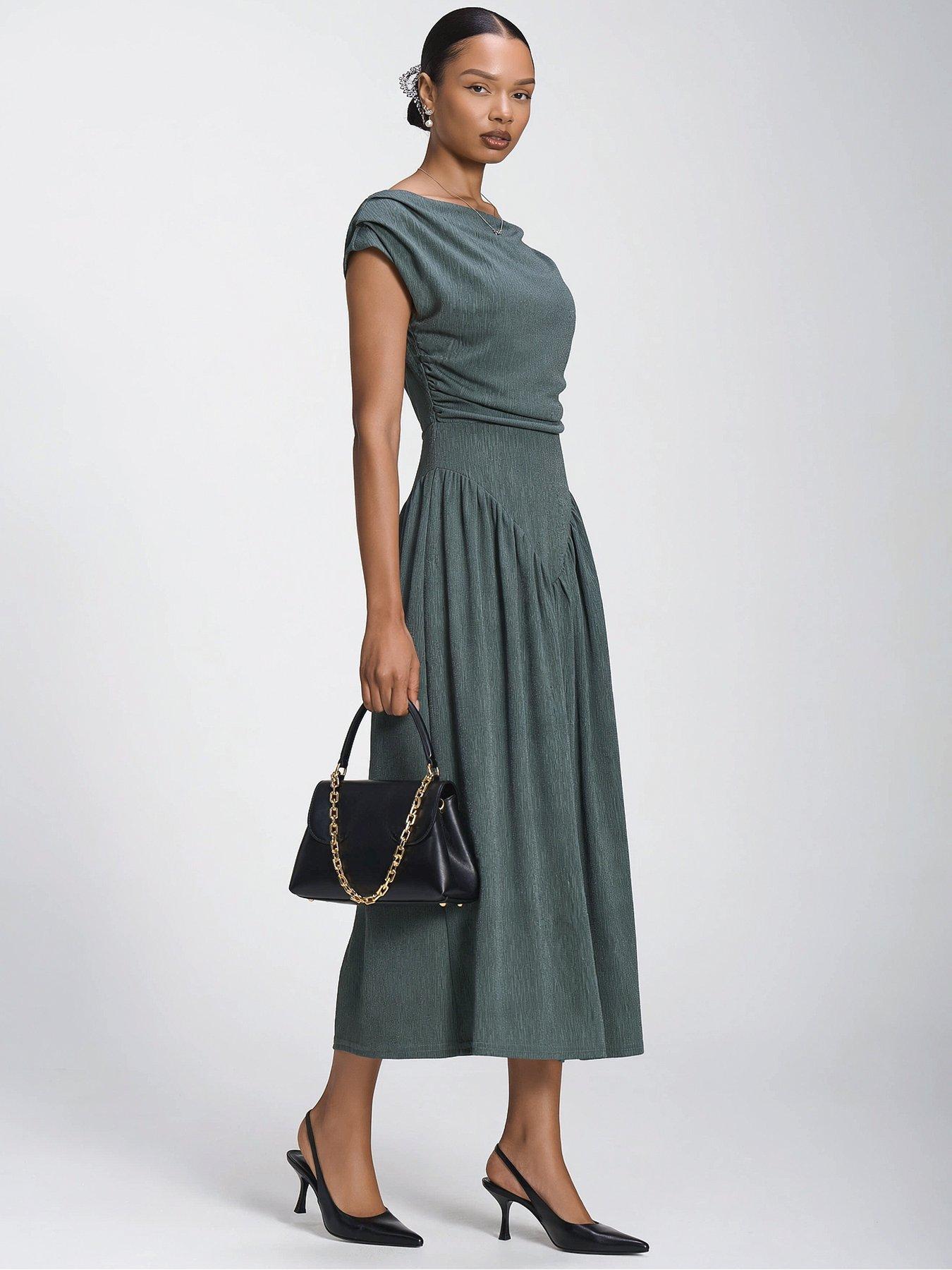 Image 5 of 6 of Jolie Moi Asymmetric Neckline Midaxi Dress