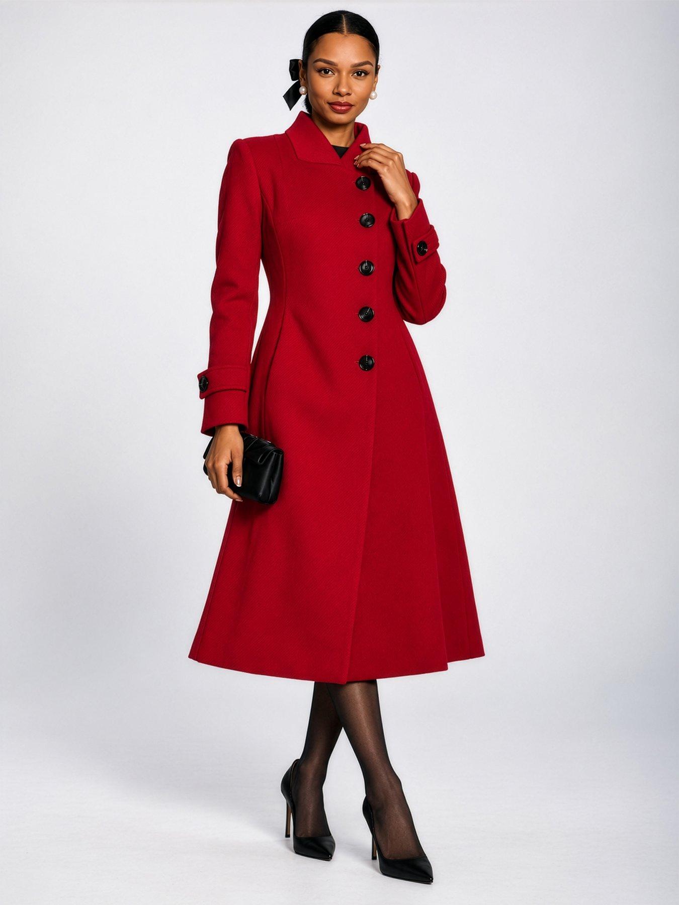 Image 1 of 6 of Jolie Moi Asymmetrical Button Fit&Flare Jacket