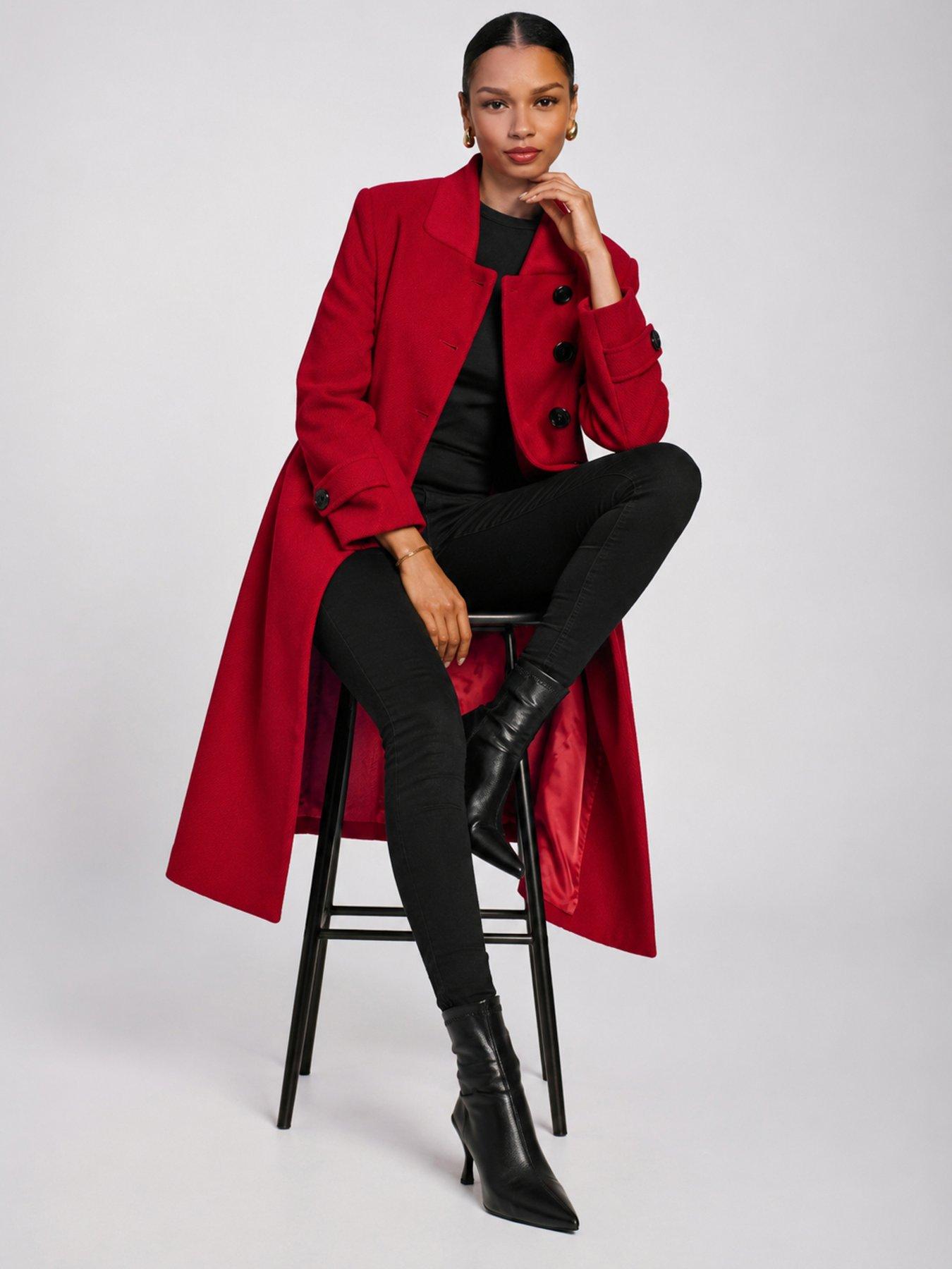 Image 3 of 6 of Jolie Moi Asymmetrical Button Fit&Flare Jacket