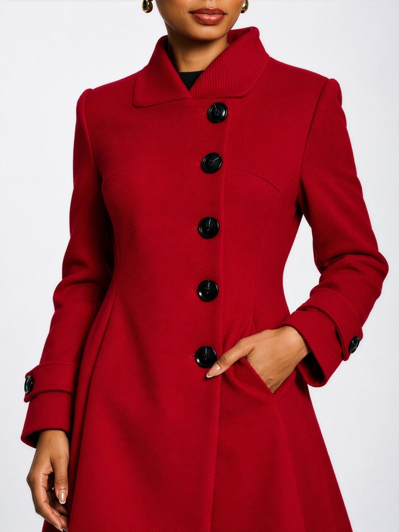 Image 4 of 6 of Jolie Moi Asymmetrical Button Fit&Flare Jacket