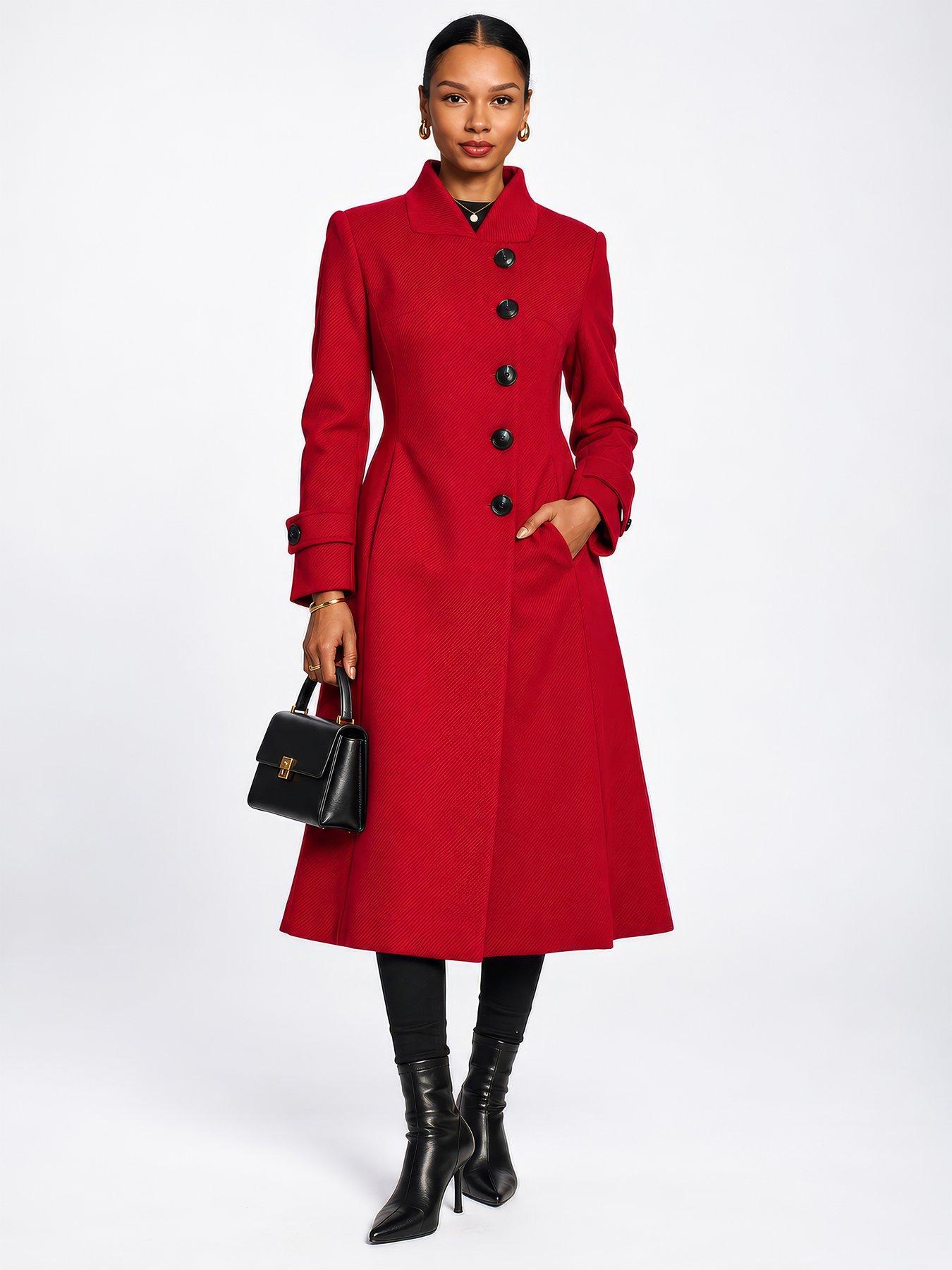 Image 6 of 6 of Jolie Moi Asymmetrical Button Fit&Flare Jacket