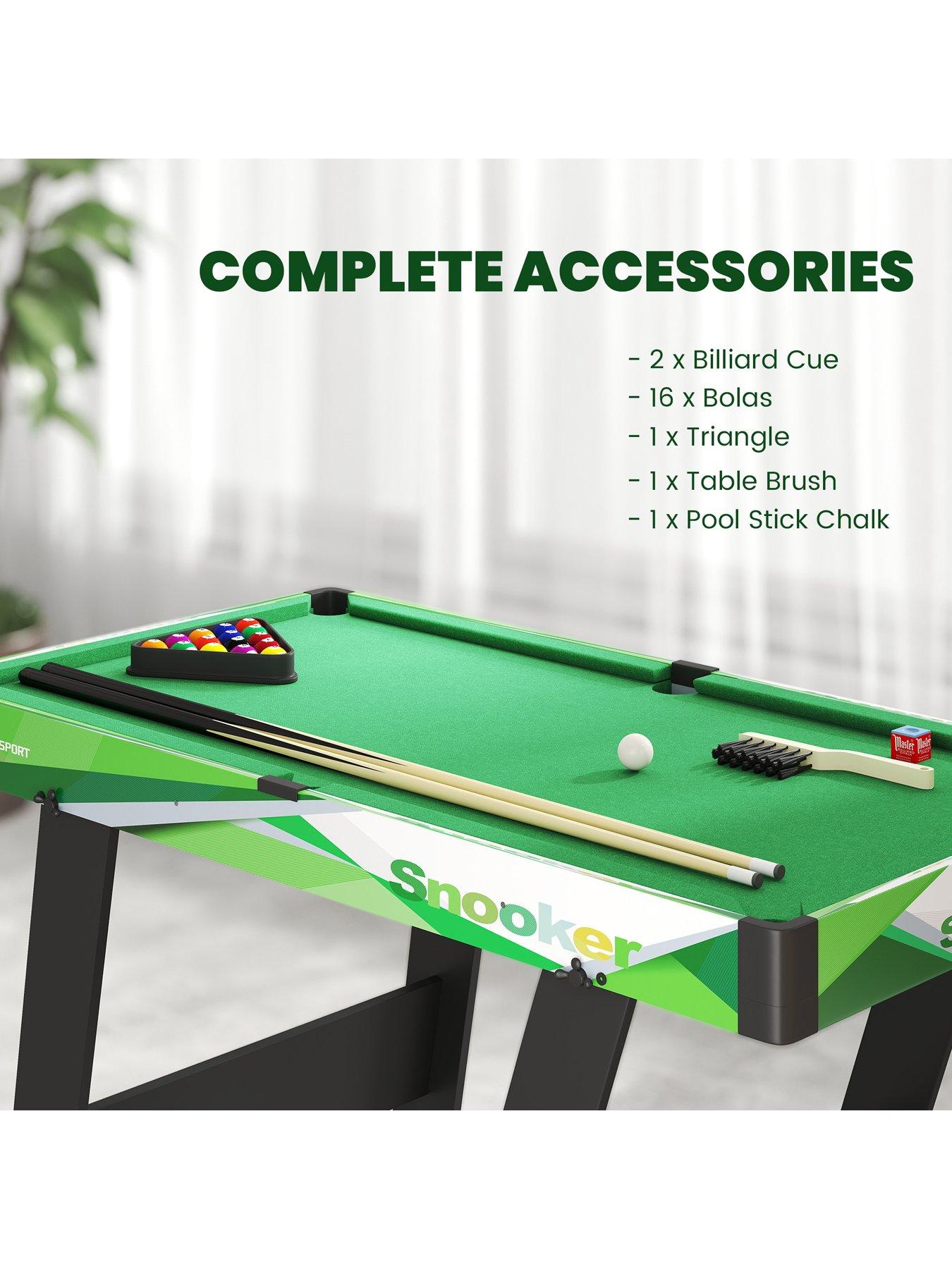 Image 6 of 7 of Sportnow 104cm Folding Pool Games Table with Cues, Balls, Chalk, Triangle, Brush