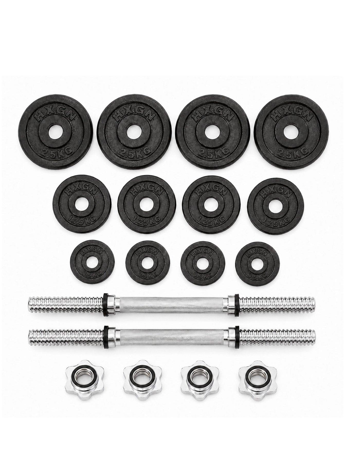 Image 1 of 7 of HXGN HXGN 20kg Cast Iron Dumbbell Weight Set
