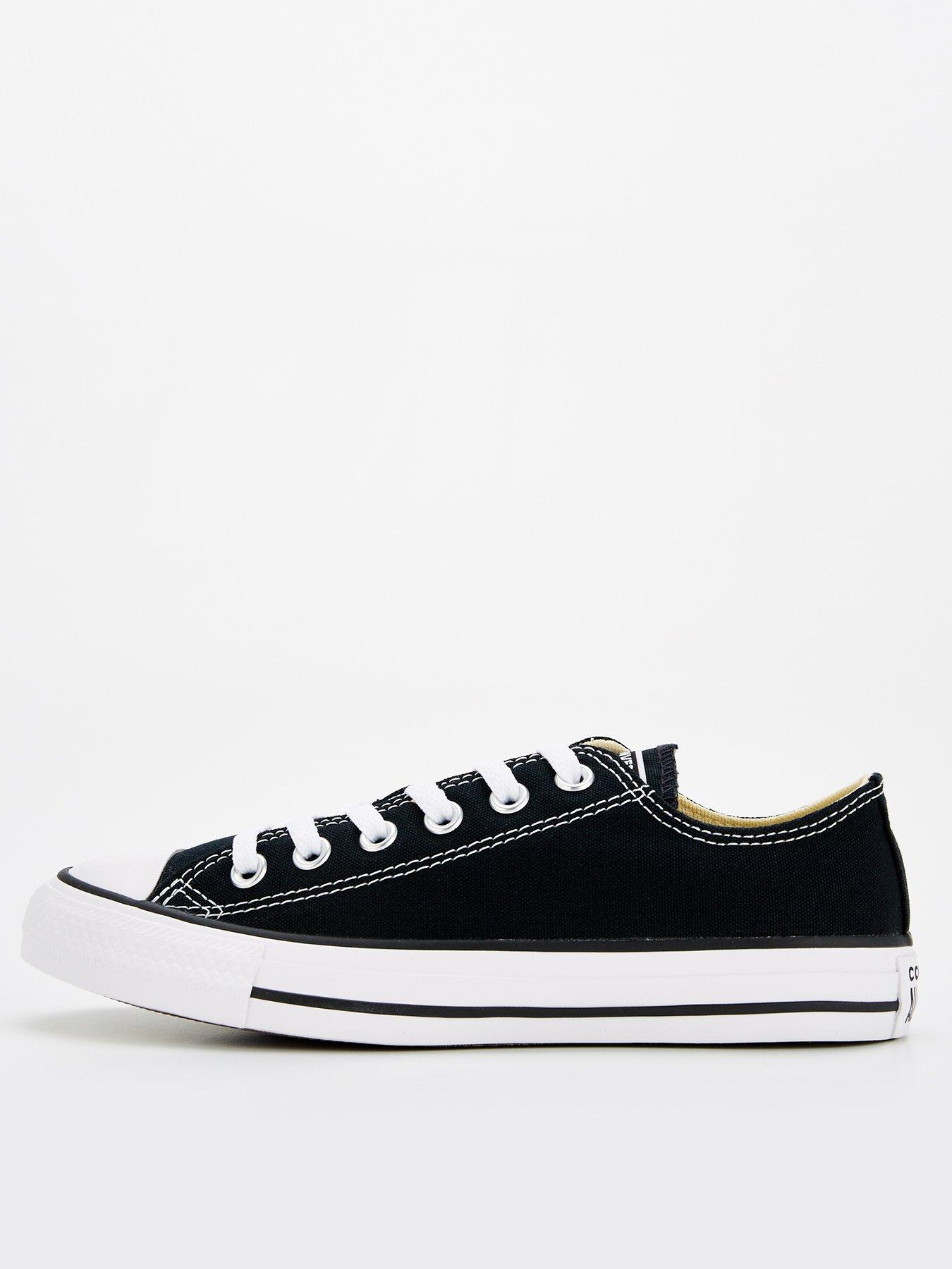 Black all star peached canvas ox trainers on sale