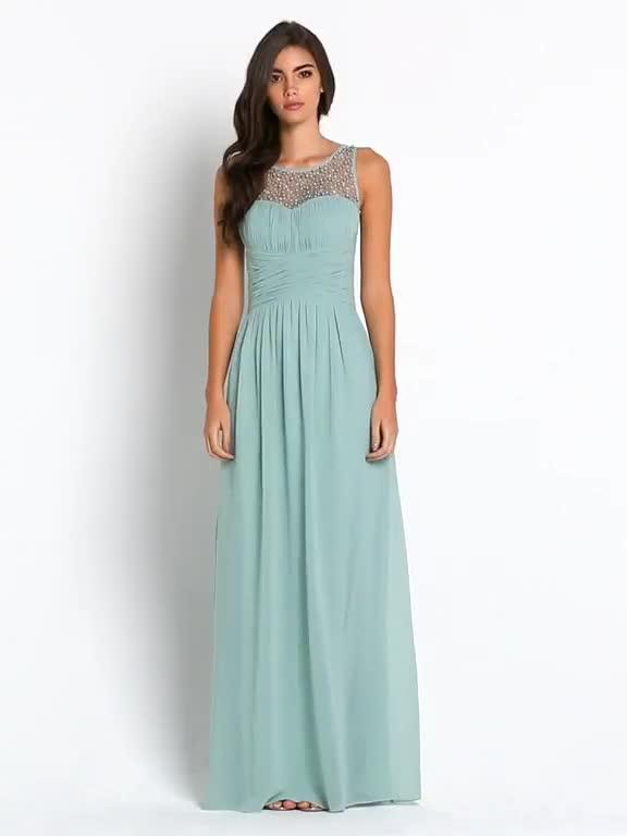 Little Mistress Sage Embellished Detail Maxi Dress - Little ...