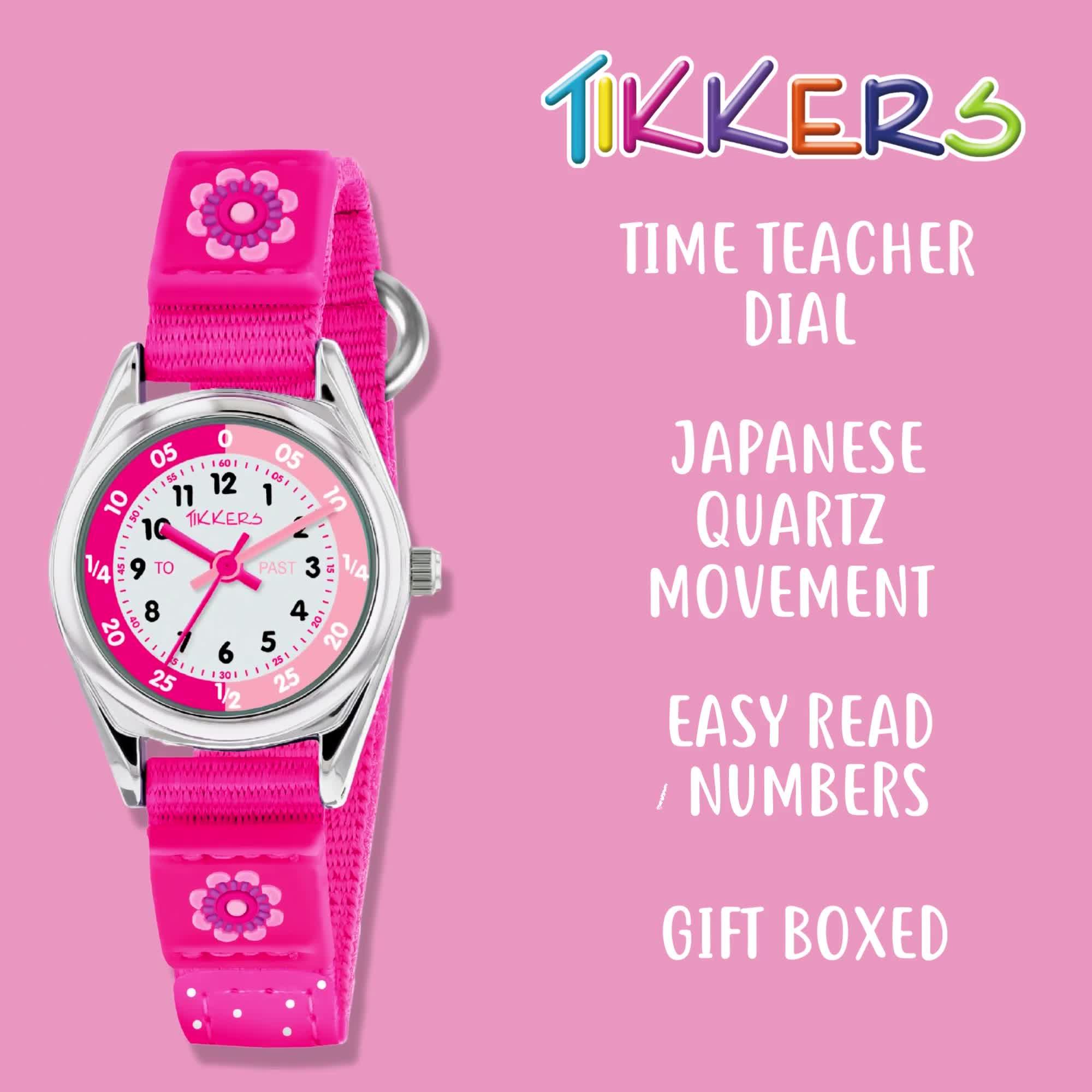 Image thumbnail 8 of 8 of Tikkers Pink Flower Kids Watch with Velcro Strap