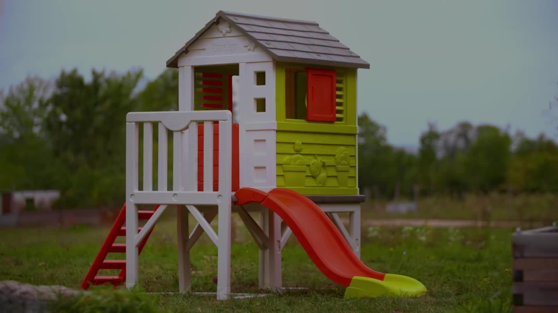 smoby fun centre playhouse with slide