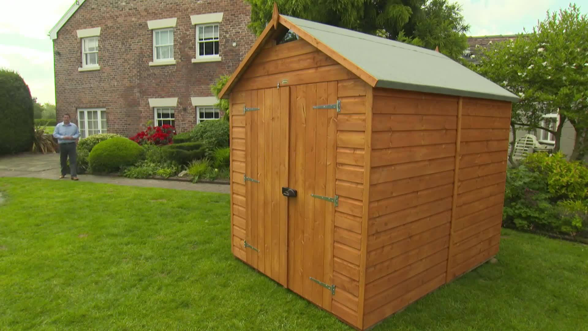 Image thumbnail 3 of 3 of Rowlinson 6 x 8 Shiplap Windowless Double Door Apex Security Shed