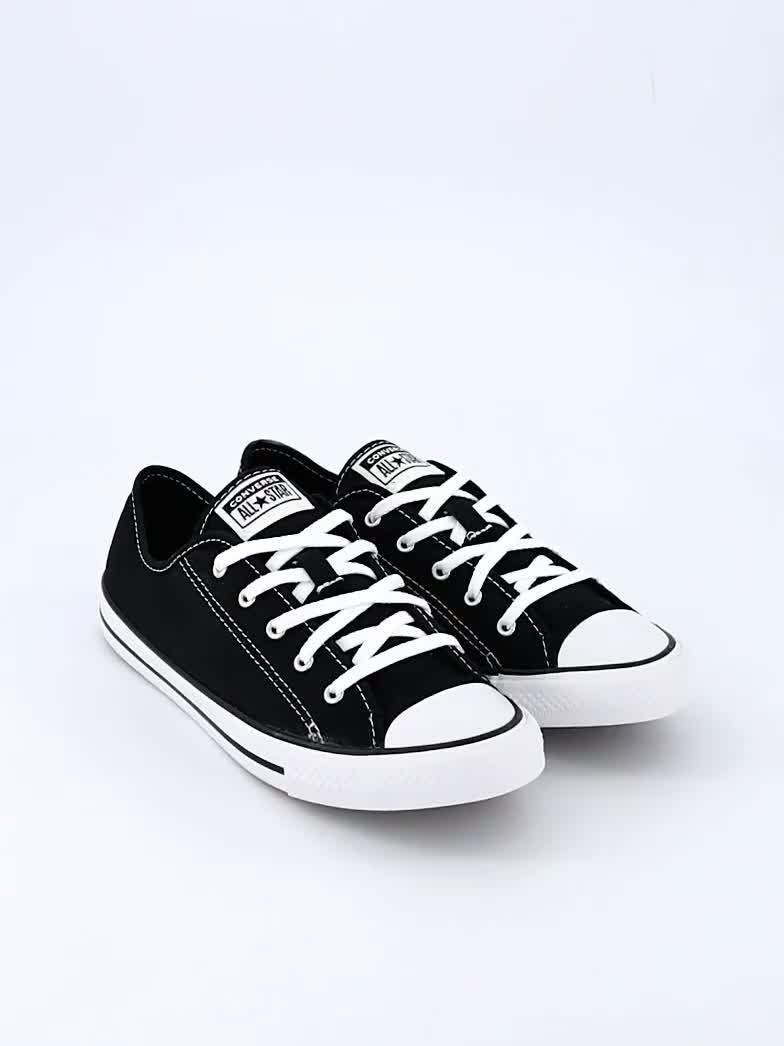 Converse Womens Dainty Ox Trainers Black/White Very