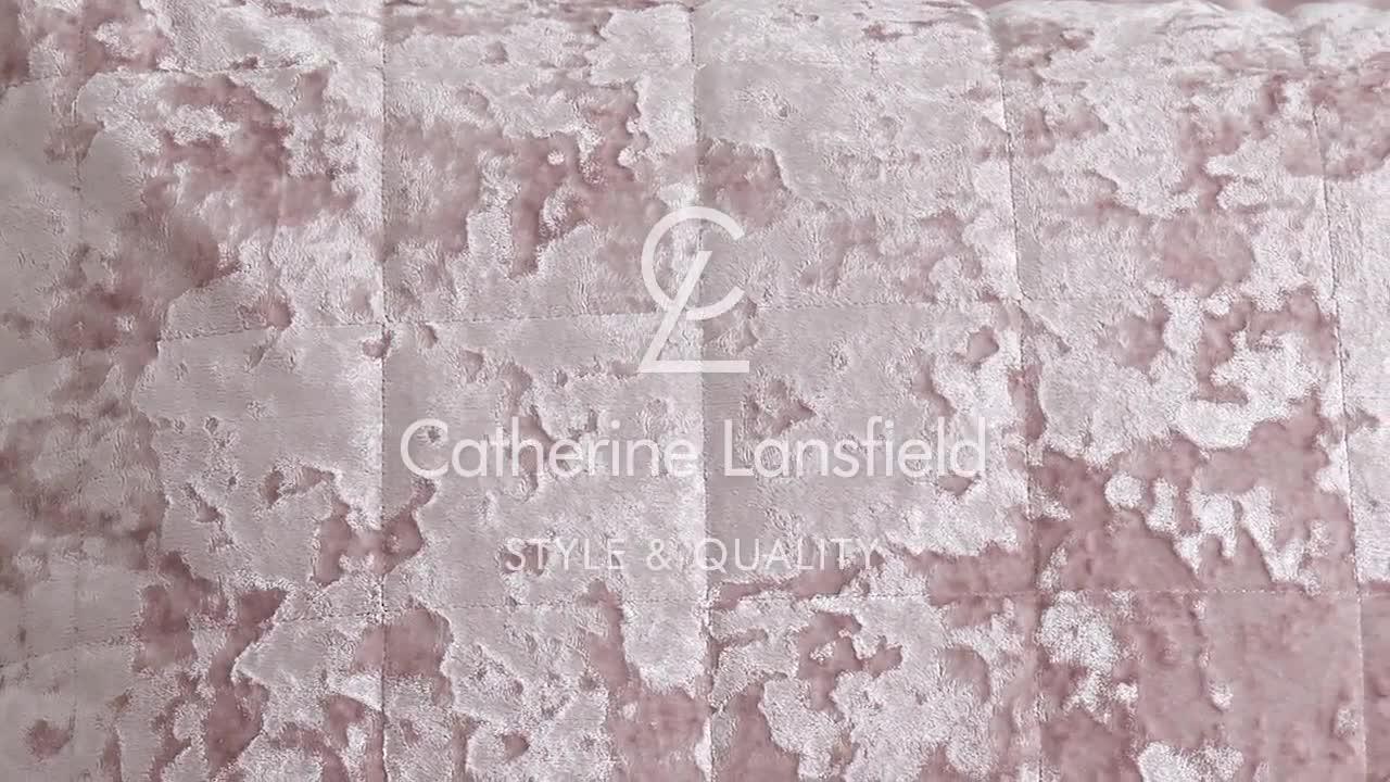 Image thumbnail 6 of 6 of Catherine Lansfield Crushed Velvet Bedspread Throw - Pink
