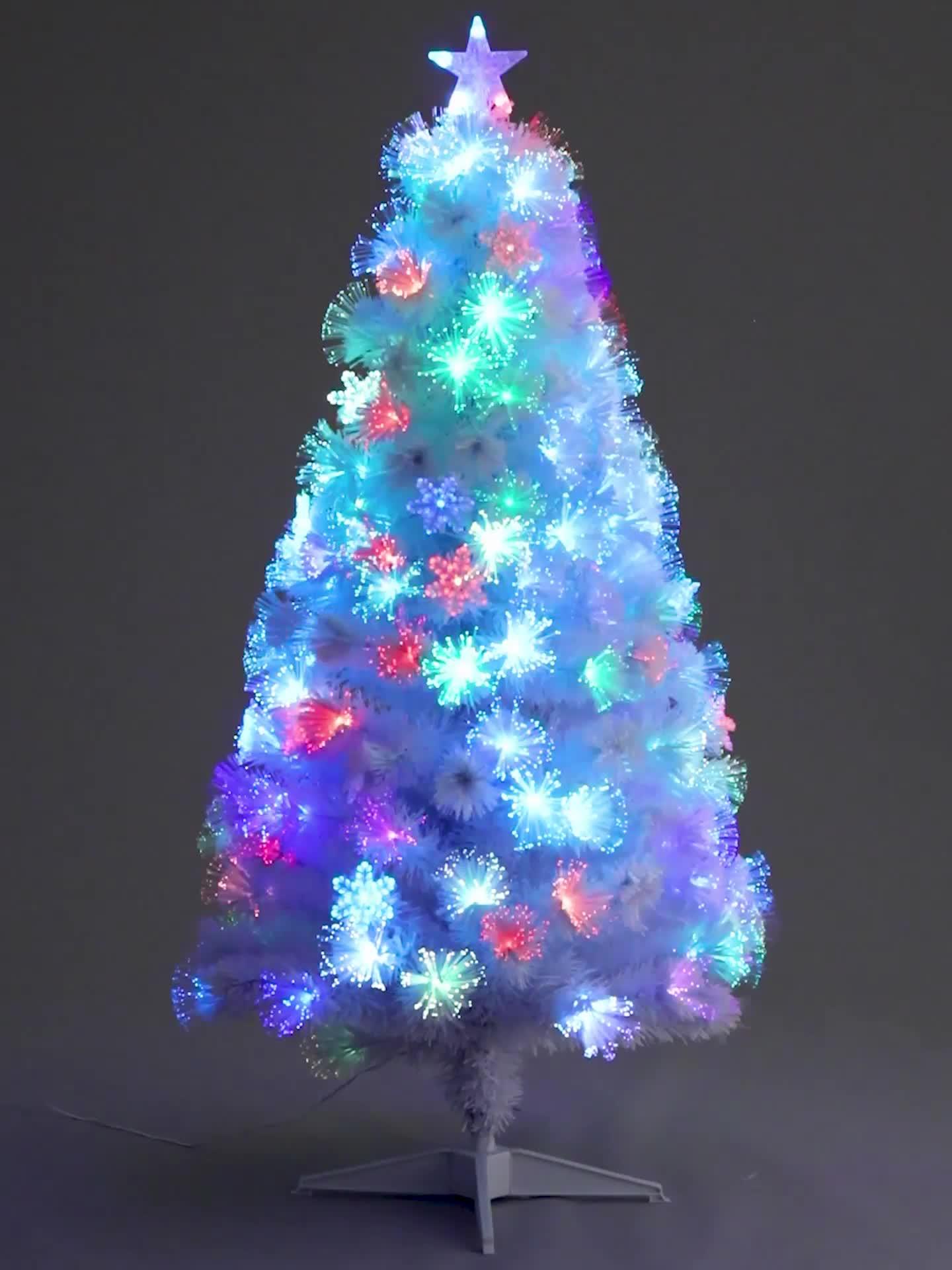 Image thumbnail 6 of 6 of Festive 5ft White Fibre Optic Christmas Tree with Star Topper