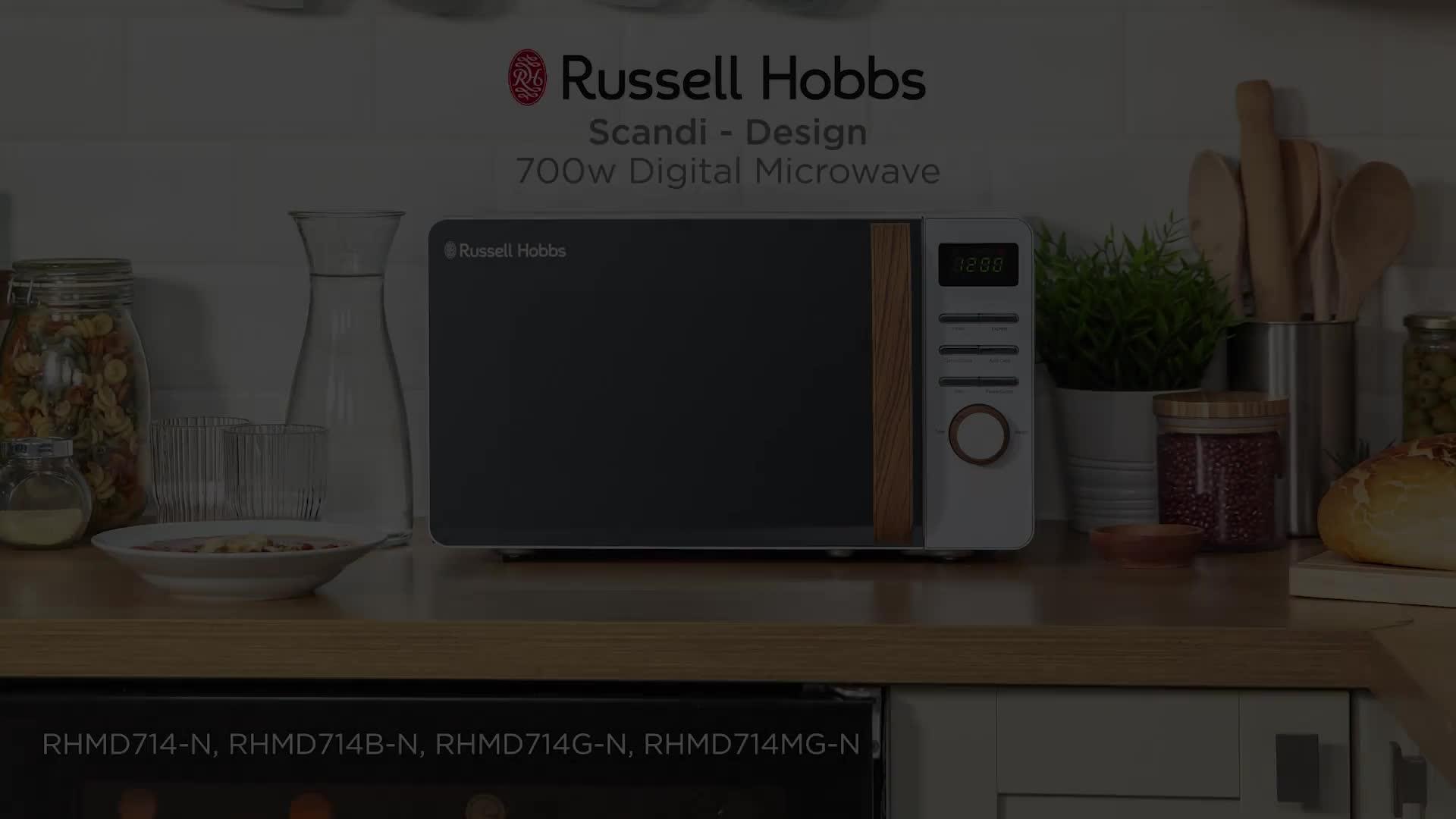 Image thumbnail 8 of 8 of Russell Hobbs RHMD714G Scandi Grey Digital Microwave