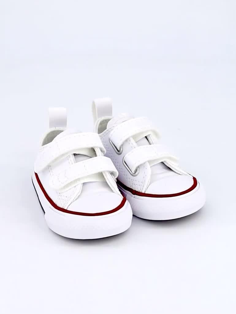 Image thumbnail 7 of 7 of Converse Infant Unisex Easy-On Velcro Leather Ox Trainers&nbsp; - White