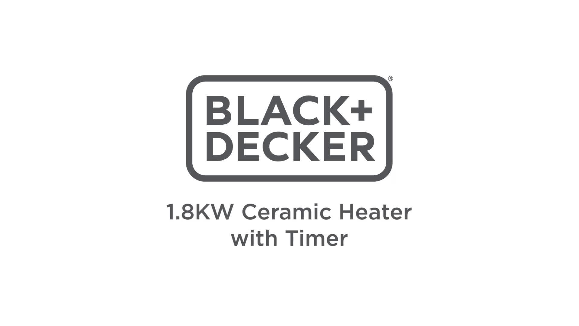 Image thumbnail 7 of 7 of Black & Decker 1.8KW Ceramic Fan Heater with 8 Hour Timer, Touch Controls, Black, BXSH37010GB