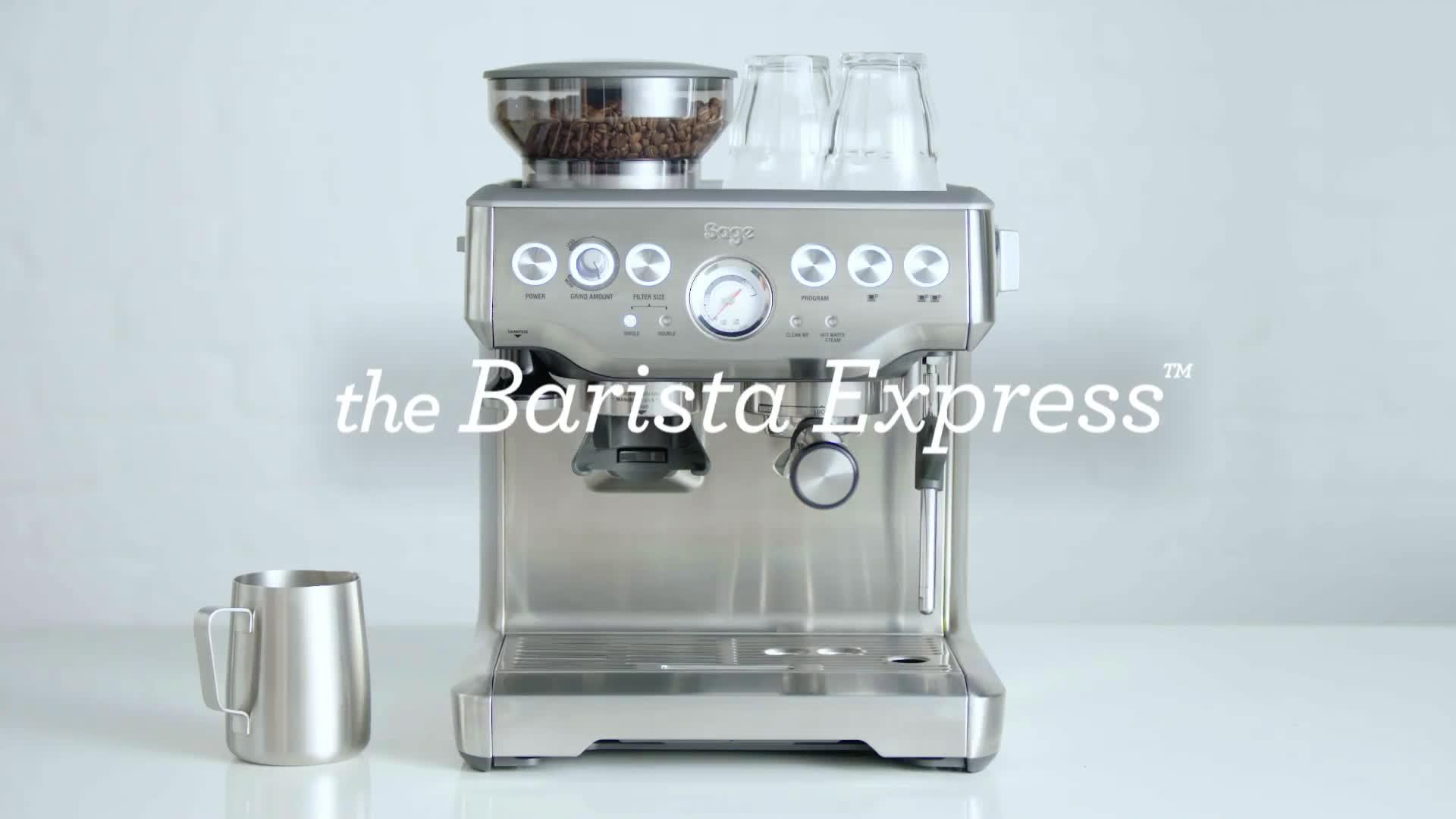 Sage Barista Express Espresso Coffee Machine With Temp Control Milk Jug