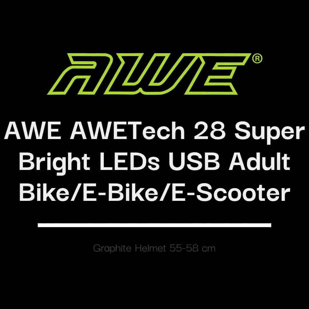 Image thumbnail 7 of 7 of AWE E Bike/Scooter/Bicycle Junior/Adult Helmet -&nbsp;55-58cm, Graphite Grey CE