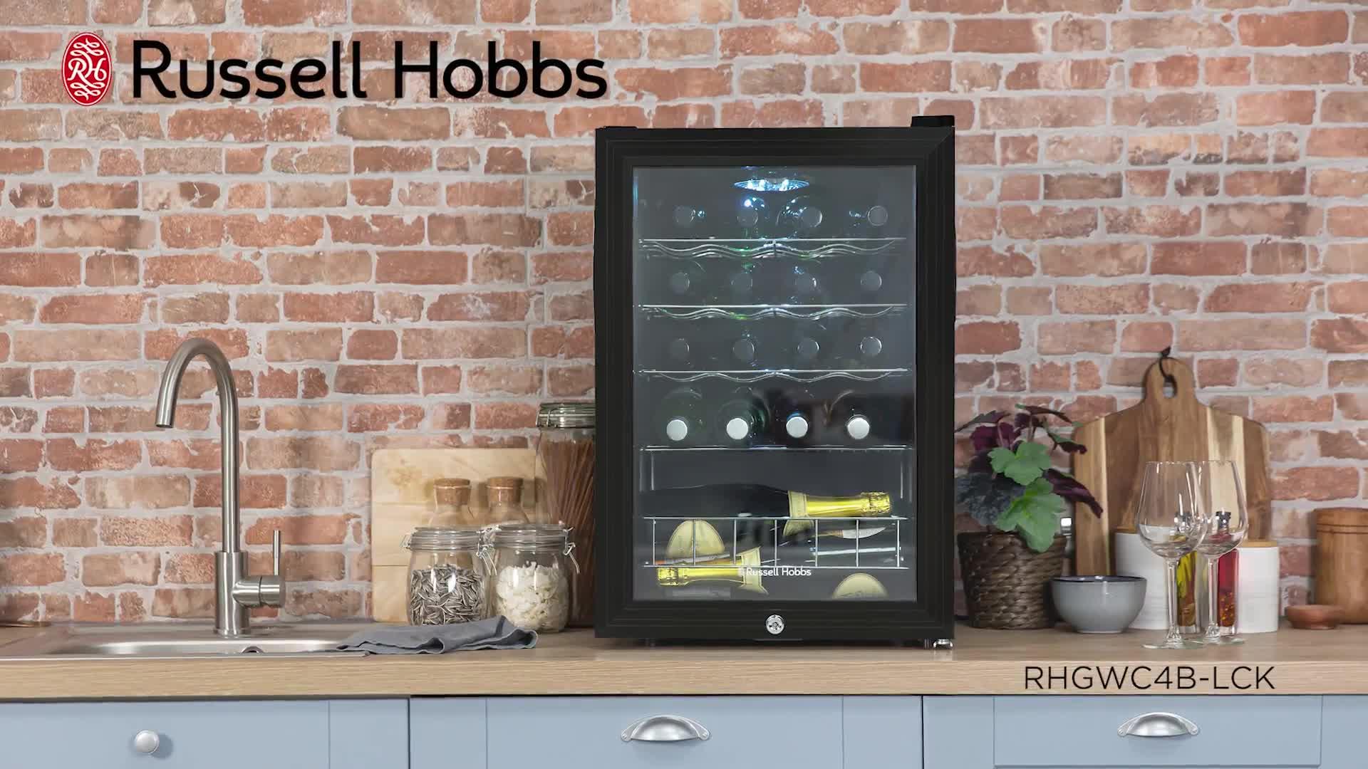 Image thumbnail 8 of 8 of Russell Hobbs RHGWC4B-LCK &nbsp;Beer &amp; Wine Drinks Cooler with Lock- Black