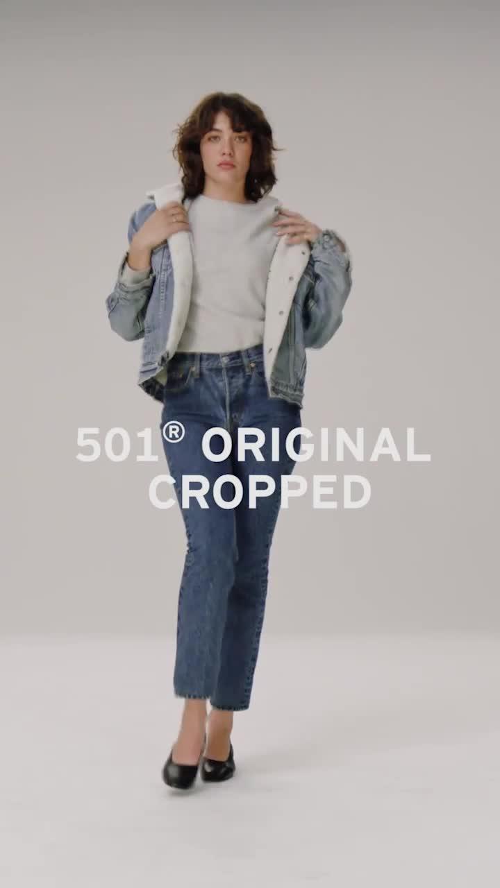 Levi's 501 crop shot in the clearance dark