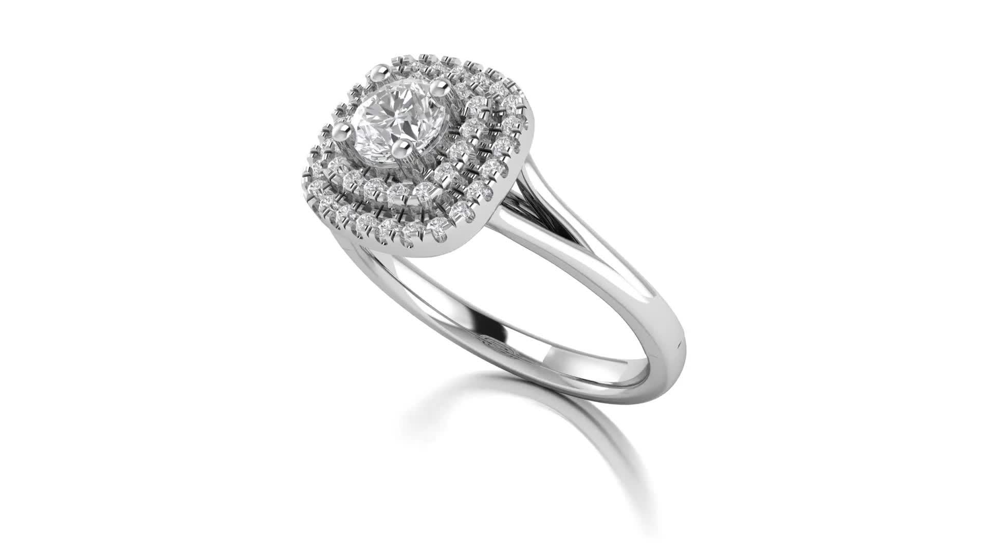 Image thumbnail 6 of 6 of Love DIAMOND 9ct White Gold 0.45ct Diamond Square Engagement Ring