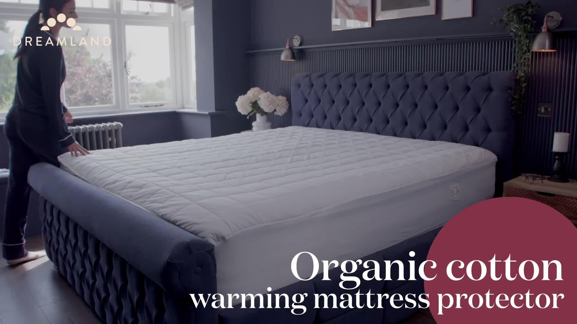 Dreamland cotton heated 2025 mattress protector king size