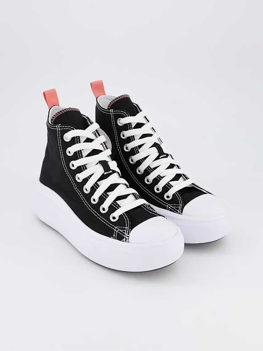 Image thumbnail 7 of 7 of Converse Junior Girls Move Canvas Hi Top Trainers - Black