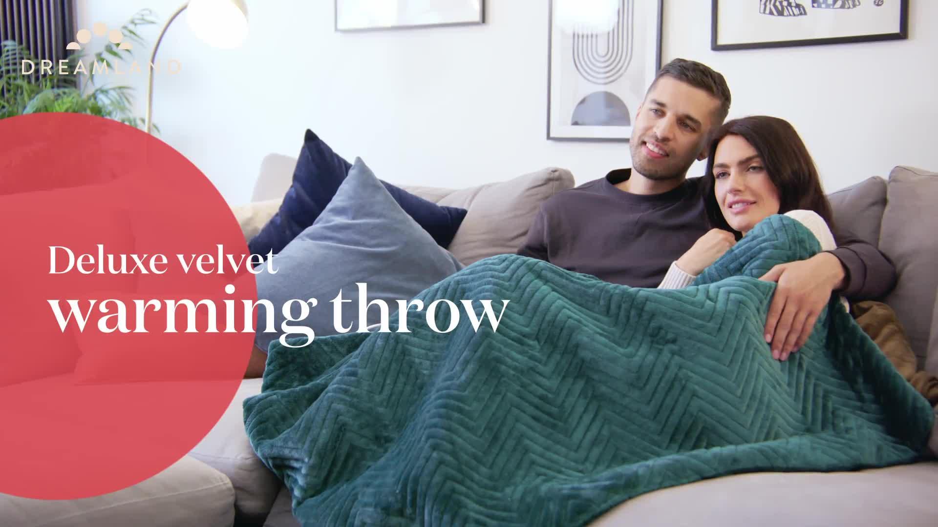 Image thumbnail 8 of 8 of Dreamland Hurry Home Deluxe Velvet Electric Warming Throw - Emerald