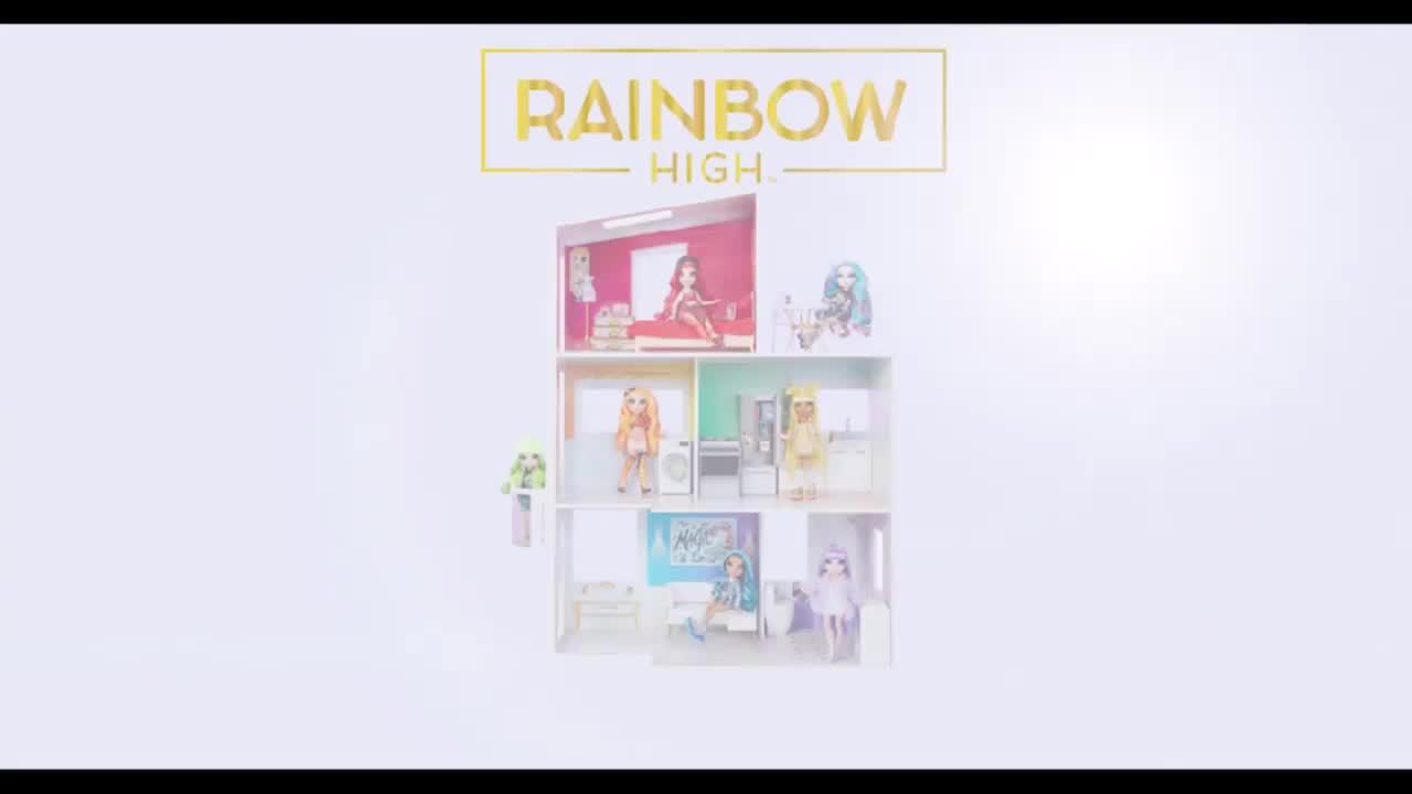 Image thumbnail 8 of 8 of Rainbow High 3-Story Wooden Townhouse Doll House Set