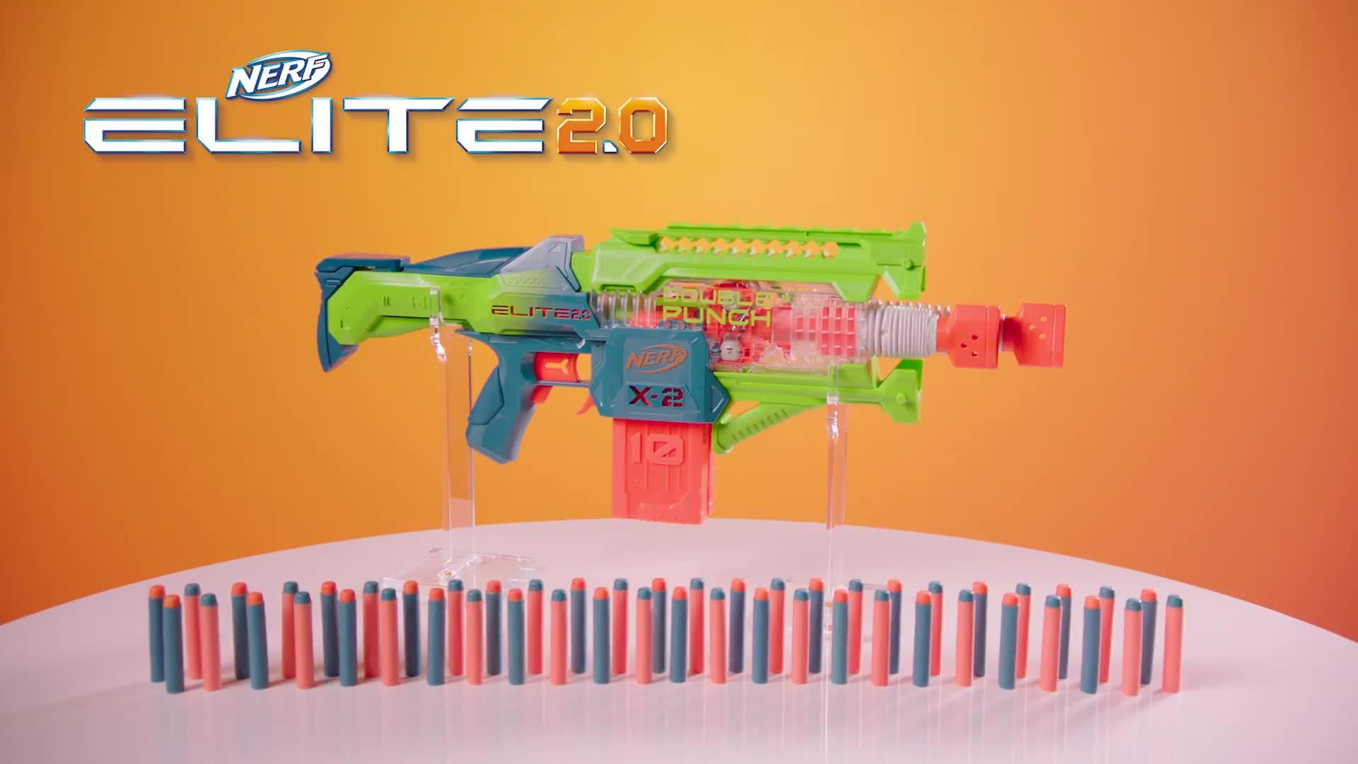Nerf Elite 2.0 Double Punch Motorized Kids Toy Blaster for Boys