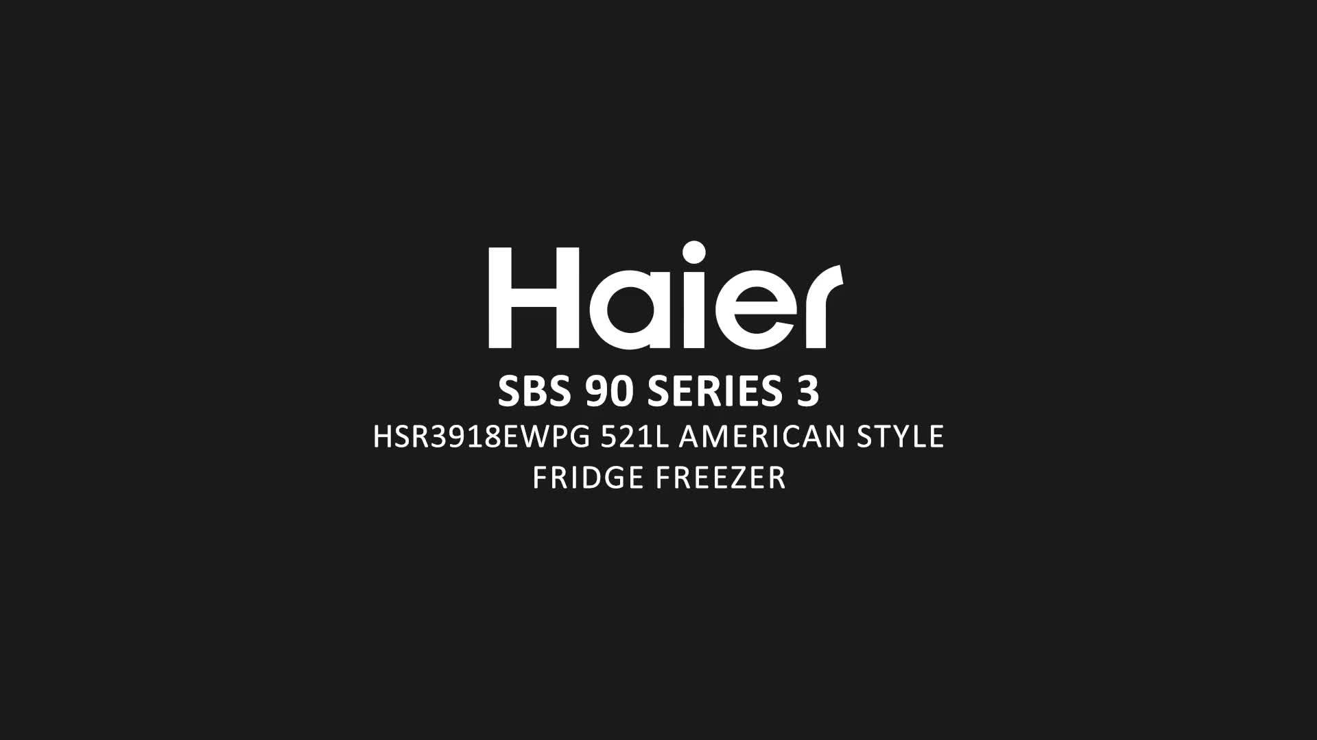 Image thumbnail 8 of 8 of Haier HSR3918ENPG Total No Frost American Fridge Freezer, Non-Plumbed,&nbsp;E Rated - Silver