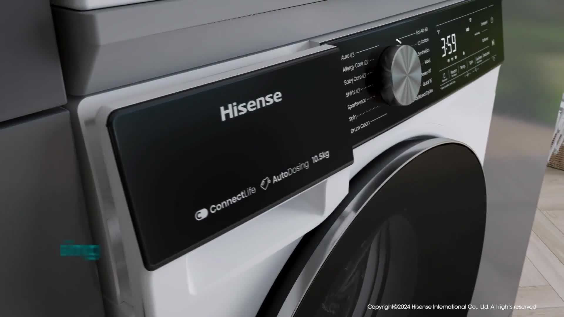 Image thumbnail 8 of 8 of Hisense 5S Series WD5S1045BW 10.5KG 1400rpm Auto Dosing Freestanding Washer Dryer - White