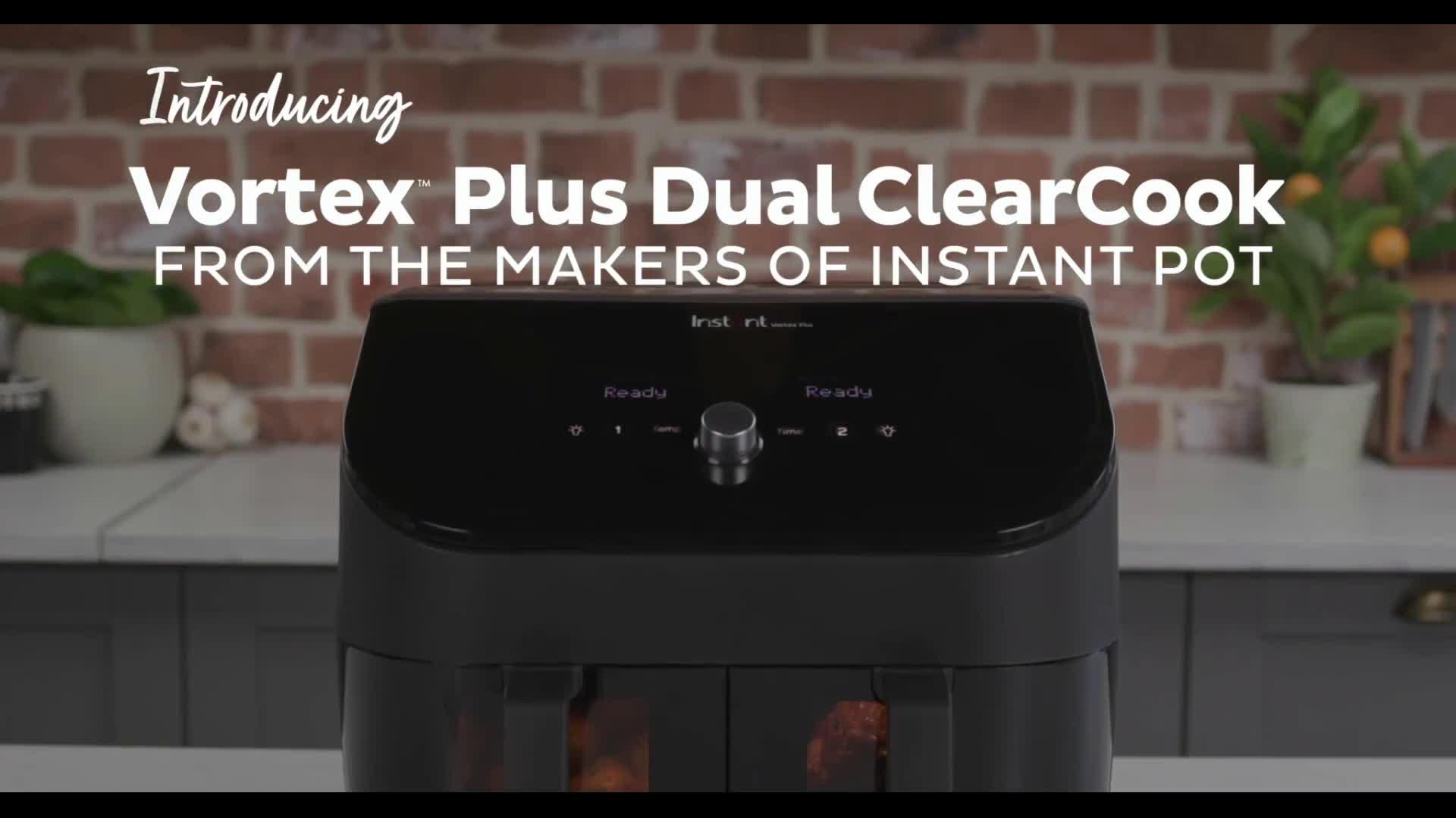Image thumbnail 7 of 7 of Instant Pot Vortex Plus Dual Air Fryer with ClearCook, Black 7.6L- Air Fry, Bake, Roast, Grill, Dehydrate &amp; Reheat