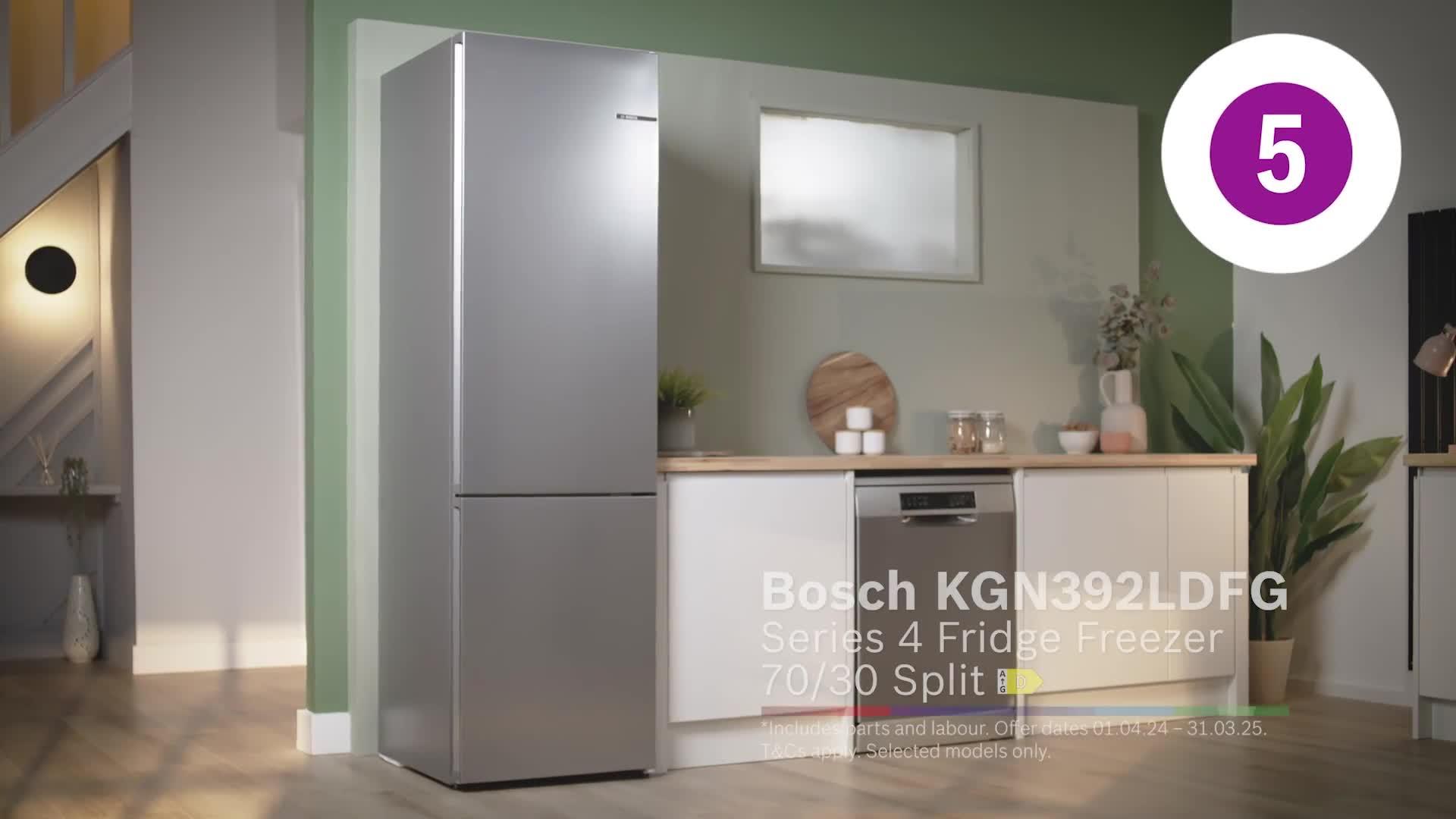 Image thumbnail 7 of 7 of Bosch Series 4 KGN392LDFG 203cm 70/30, Frost Free Fridge Freezer - Silver - D Rated