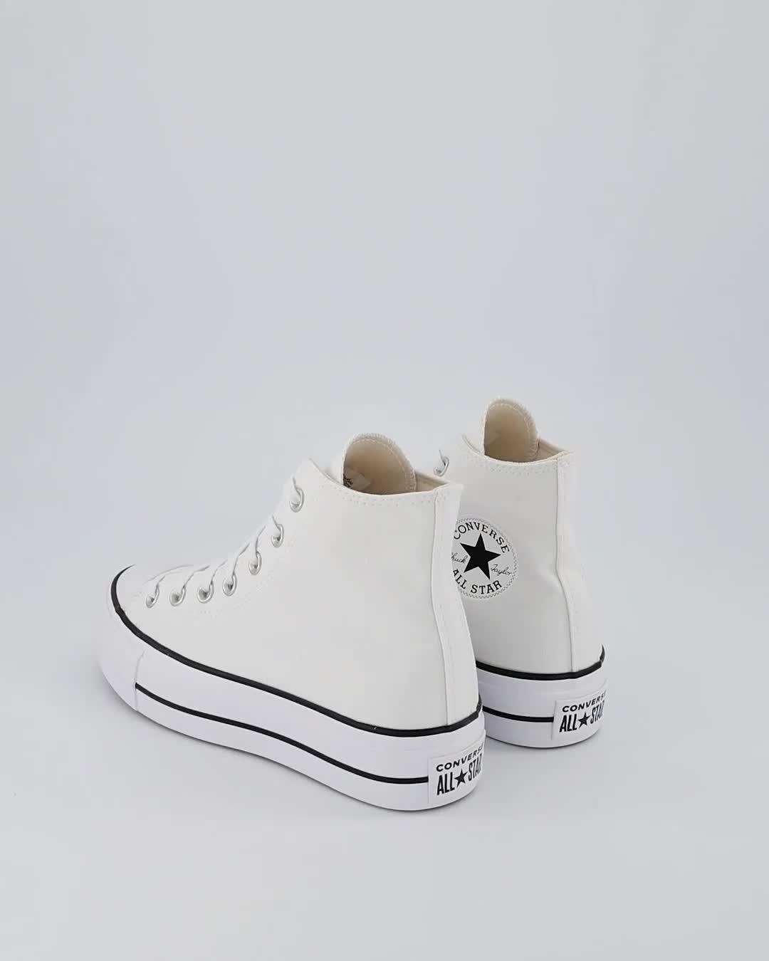 Image thumbnail 7 of 7 of Converse Womens Lift Wide Foundation High Tops Trainers - White/Black