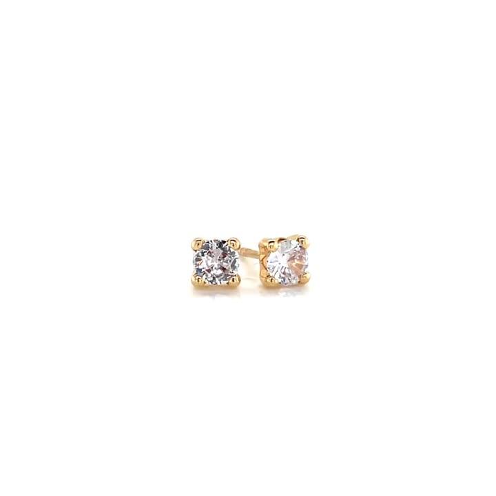 Ernest Jones 9ct Yellow Gold Cubic Zirconia Stud