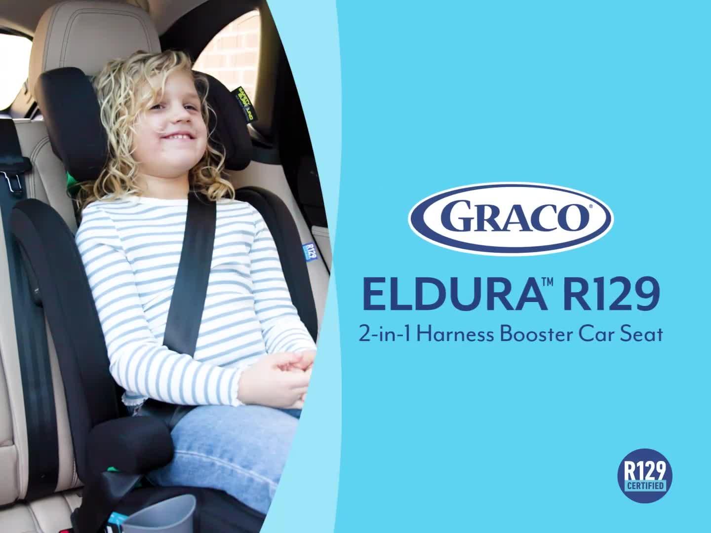 Image thumbnail 7 of 7 of Graco Eldura R129 2-in-1 Harness Booster Car Seat - Midnight