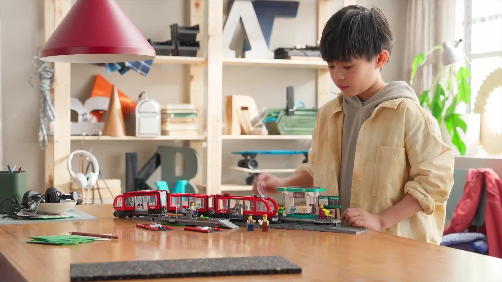Image thumbnail 8 of 8 of LEGO City Downtown Tram and Station Toy Set 60423