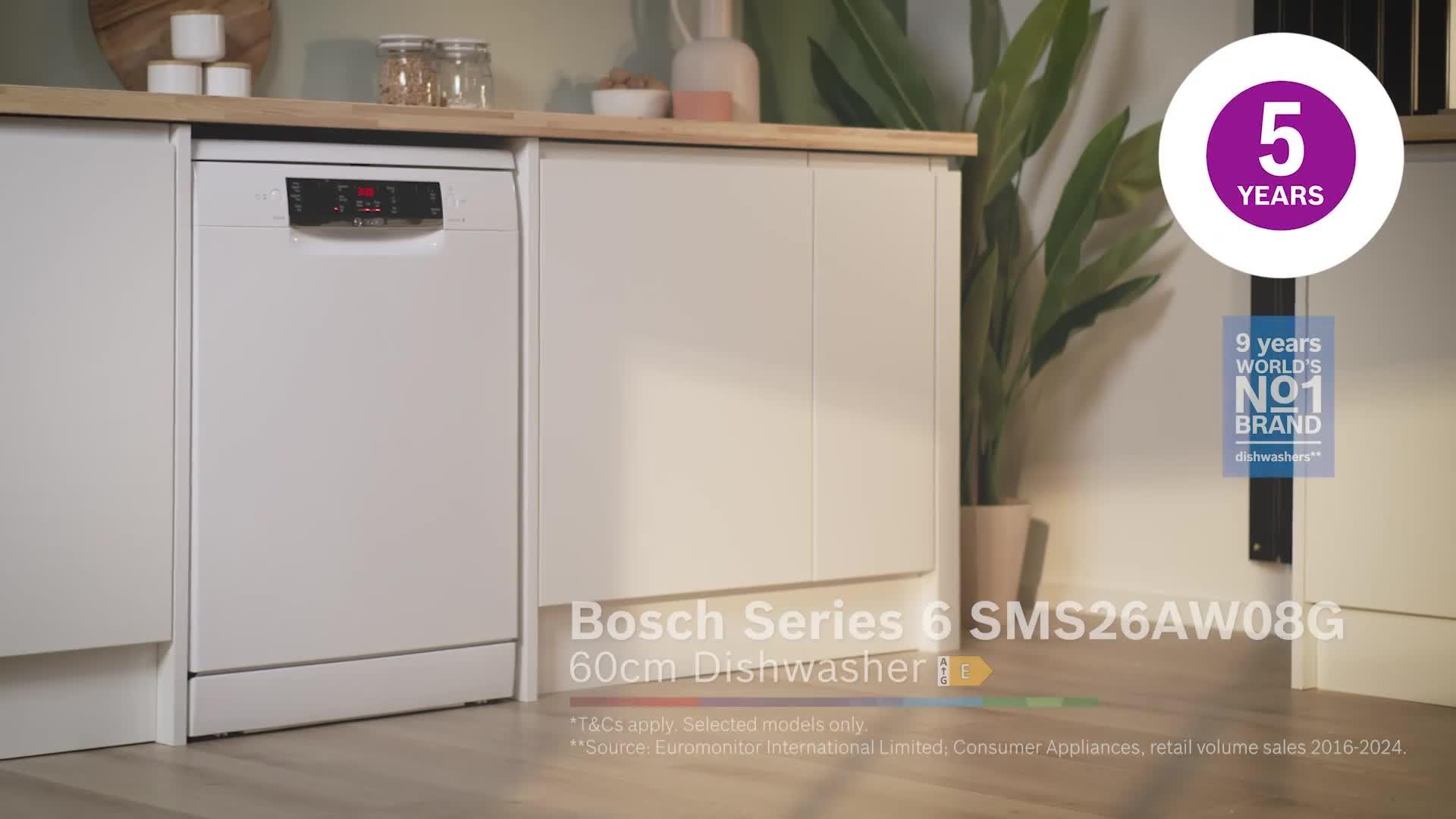 Image thumbnail 8 of 8 of Bosch Series 2 SMS26AW08G Full Size, 12-Place Settings Dishwasher with Extra Dry - White - E Rated