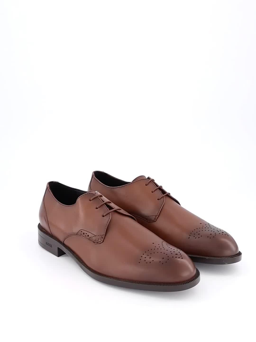 Image thumbnail 7 of 7 of BOSS Tayil Brogue Cap Derby Lace Shoes - Brown