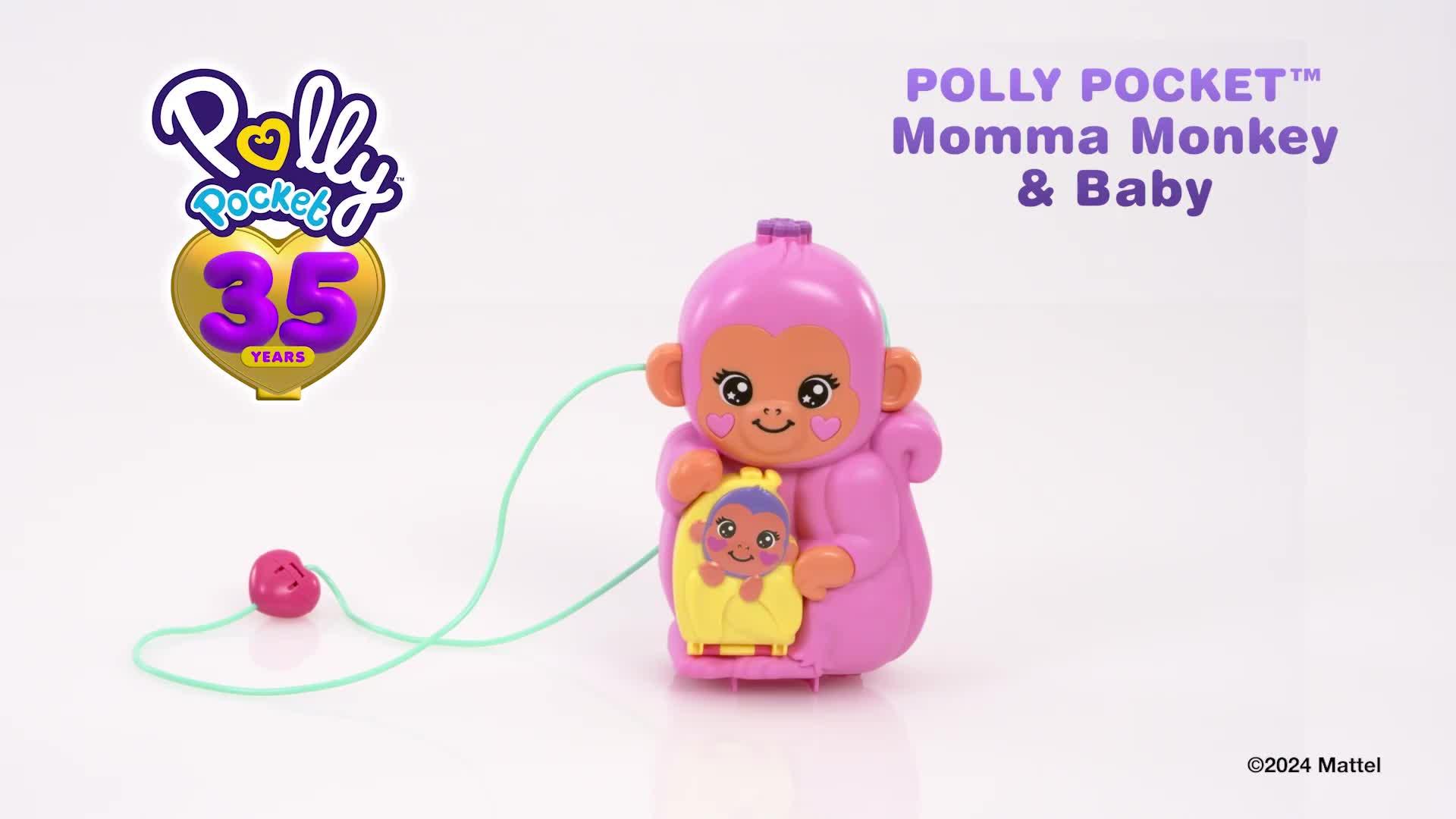 Image thumbnail 8 of 8 of Polly Pocket Momma Monkey &amp; Baby Playset
