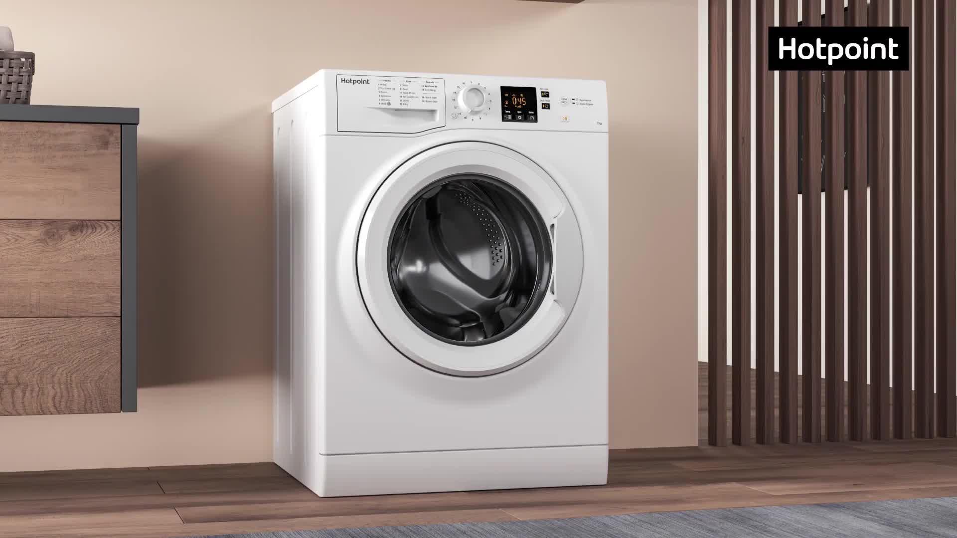 Image thumbnail 8 of 8 of Hotpoint Anti-Stain NSWM7469BSUK 7kg Load, 1400 Spin Washing Machine - Black - A Rated
