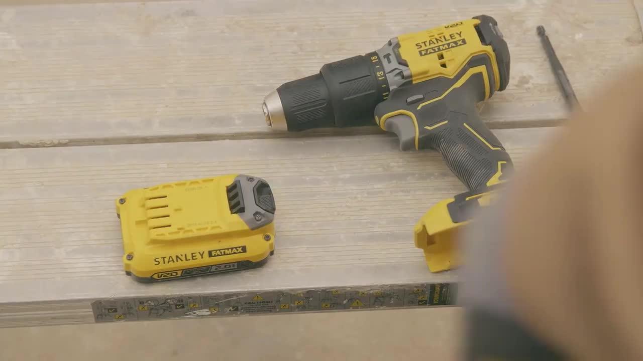 Image thumbnail 8 of 8 of Stanley FatMax Stanley FatMax STANLEY FATMAX 18V V20 Cordless Brushless Hammer Drill 1 x 2.0Ah Battery + 100 Accessories