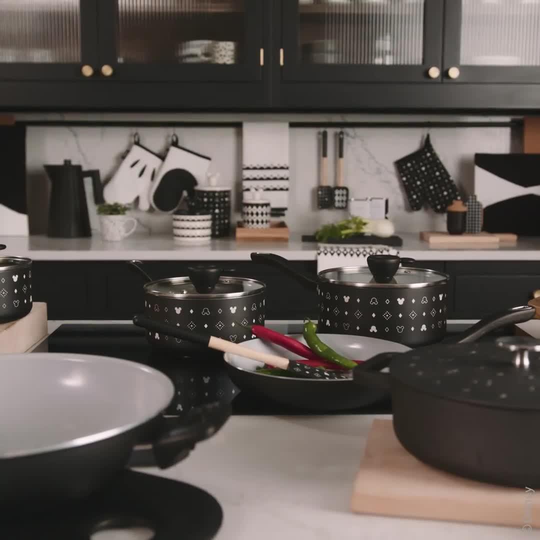 Image thumbnail 8 of 8 of Disney Prestige X Disney Monochrome Pre-seasoned Cast Iron Shallow Casserole Dish - 24cm