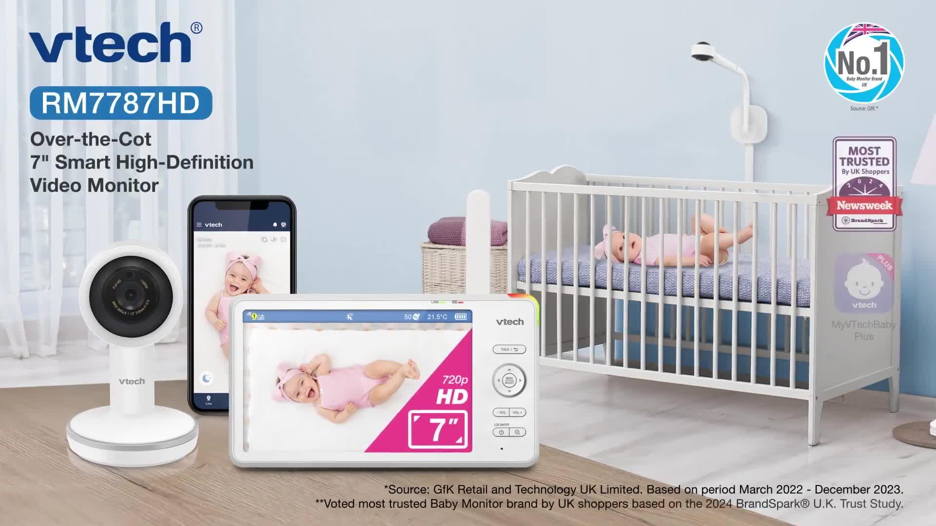 Image thumbnail 7 of 7 of VTech RM7787HD 7" Over-The-Crib Wi-Fi 1080p Monitor